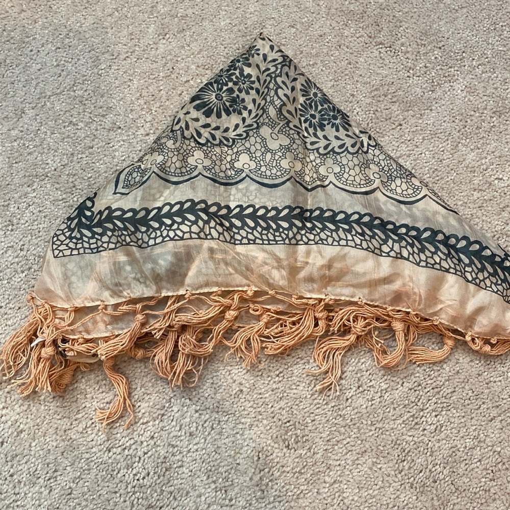 Fringed Silk Scarf
